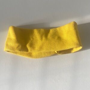 Bright Yellow Ribbed Stretch Hairband — Women’s Hair Accessory
